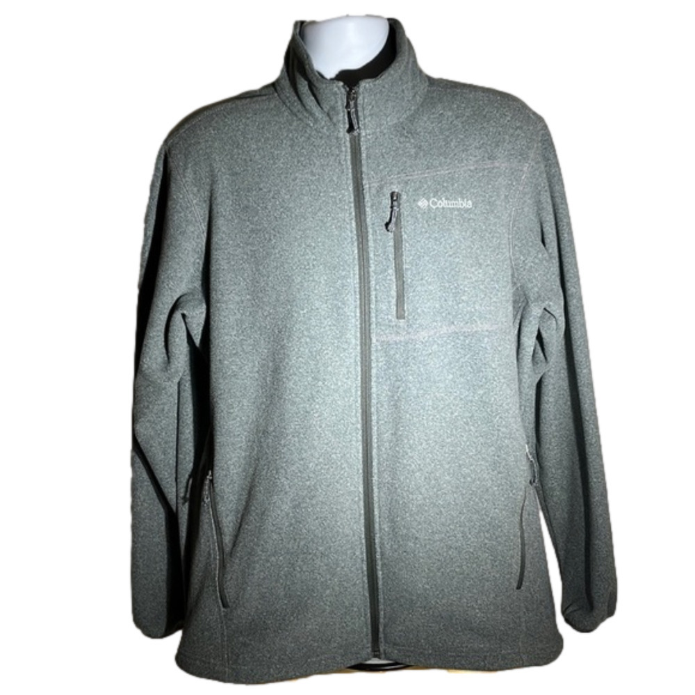 COLUMBIA gray zip up jacket, size Large, in good condition